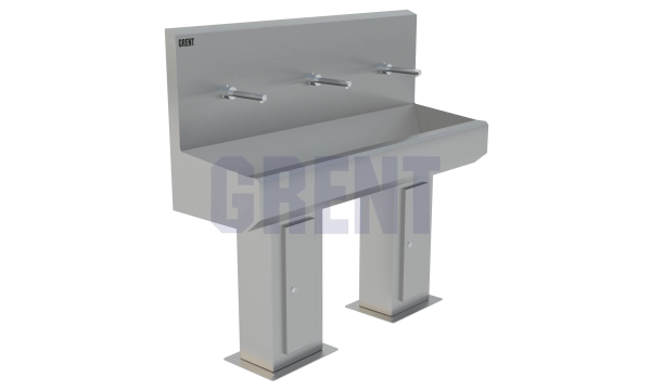 Умывальник 3-секционный на стойке GRENT-S-03